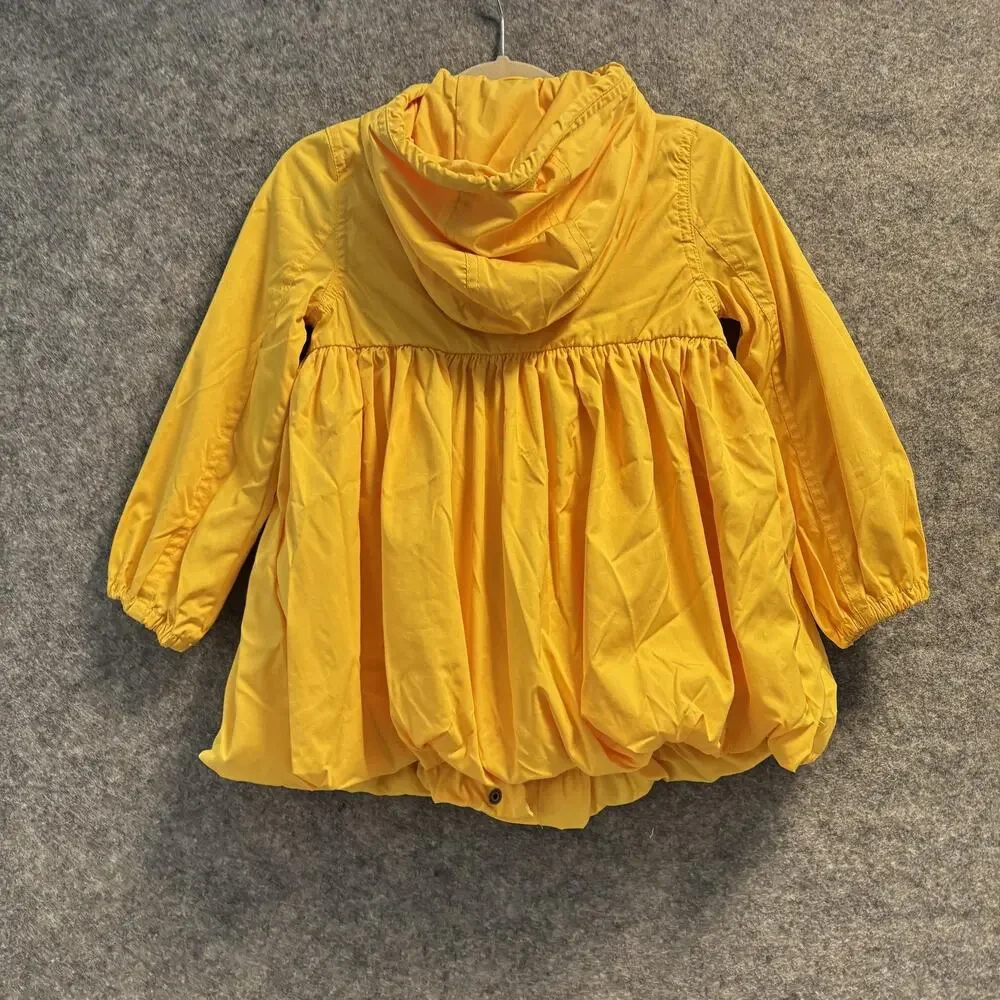 Polo Ralph Lauren Jacket Girls 4 Yellow Hooded Button Raincoat Vintage